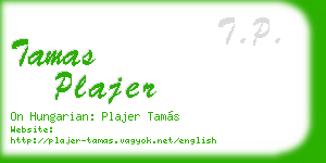 tamas plajer business card